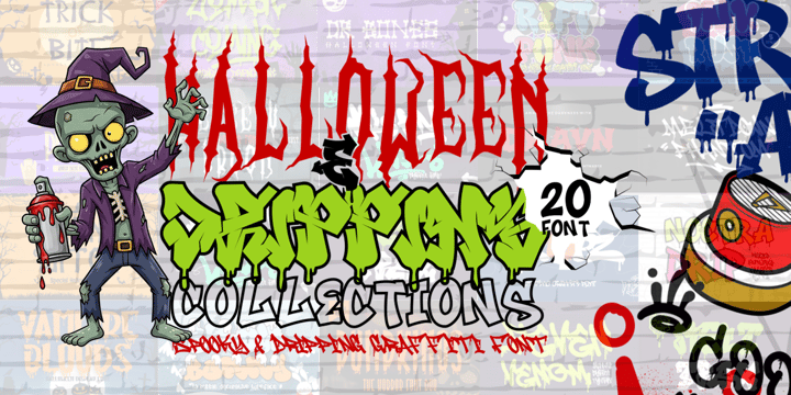 Halloween and Dripping Font Collections Font Poster 1
