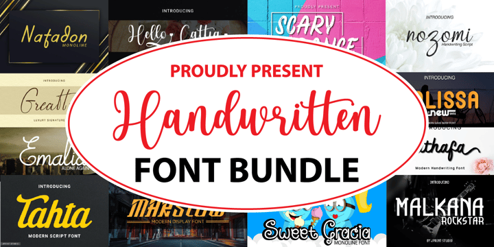 The Handwritten Fonts Collection Bundle Vol 2 Font Poster 1