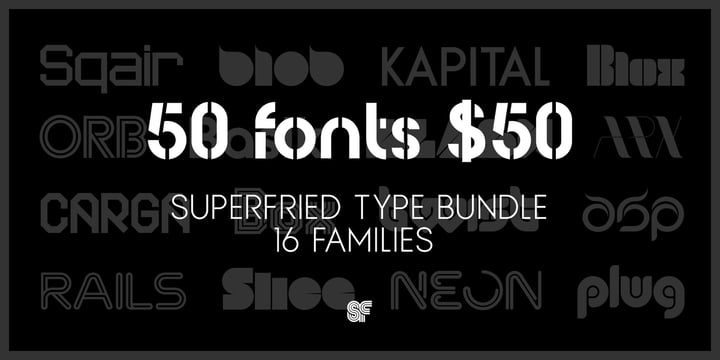 Superfried Type Bundle 50 Fonts