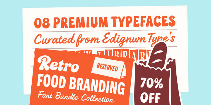 Retro Food Branding Font Bundle