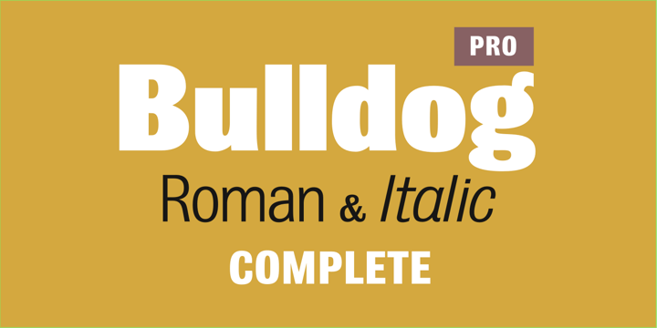 Bulldog Pro Roman Italic Static Complete