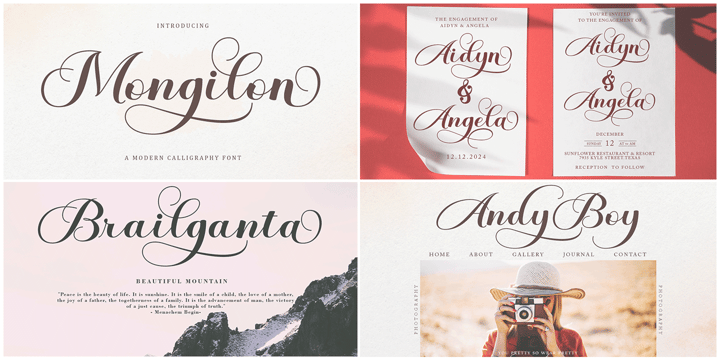 The Modern Collection Calligraphy Font Bundle Font Poster 13