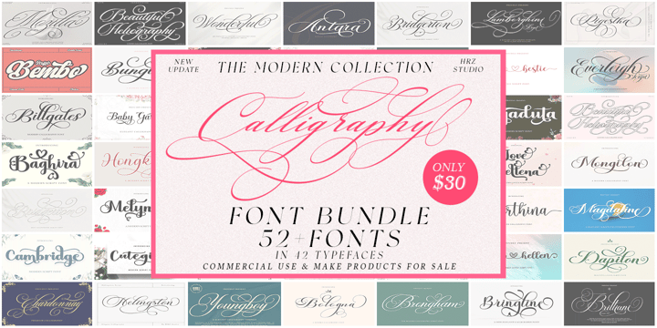 The Modern Collection Calligraphy Font Bundle