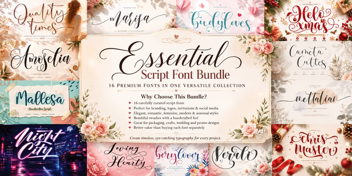 Essential Script Font Bundle Font Poster 2