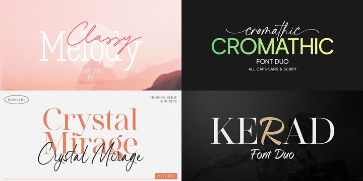 Script Font Pair Bundle Font Poster 3
