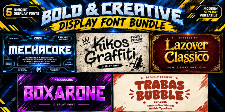 Bold and Creative Display Font Bundle