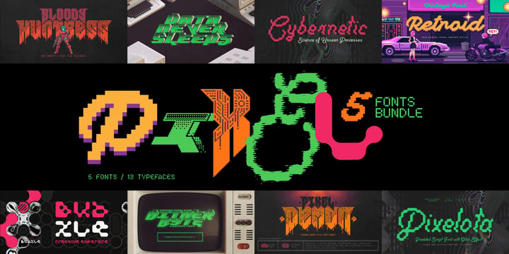 Pixel Fonts Bundle