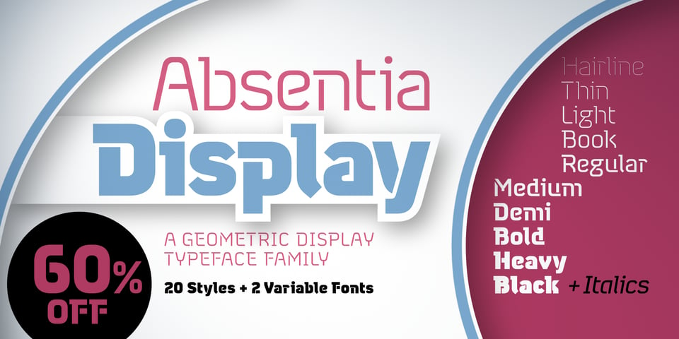 Absentia Display font page