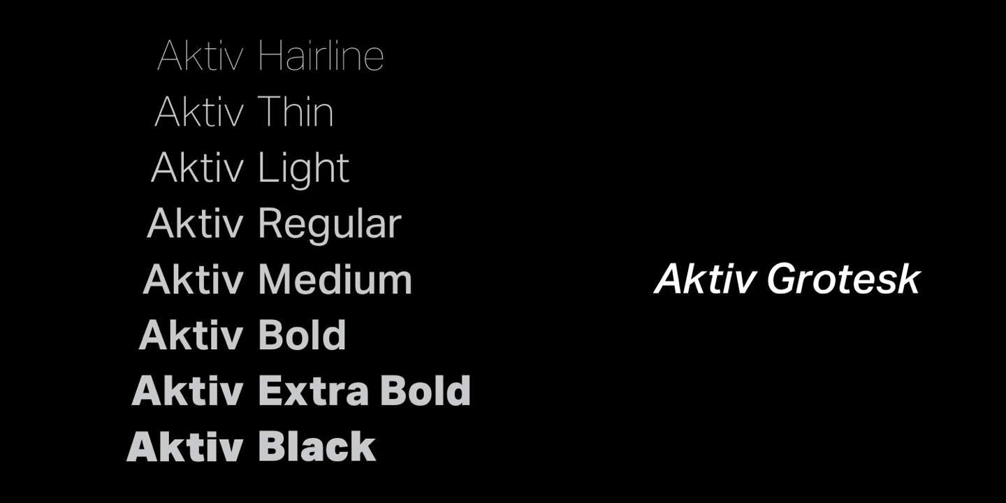 Aktiv Grotesk Font Family