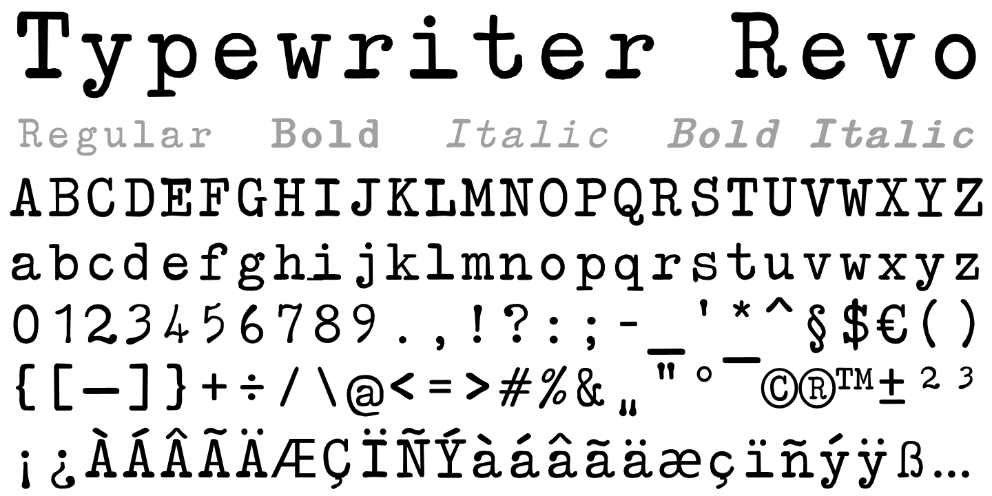 Typewriter Revo Font Webfont & Desktop MyFonts