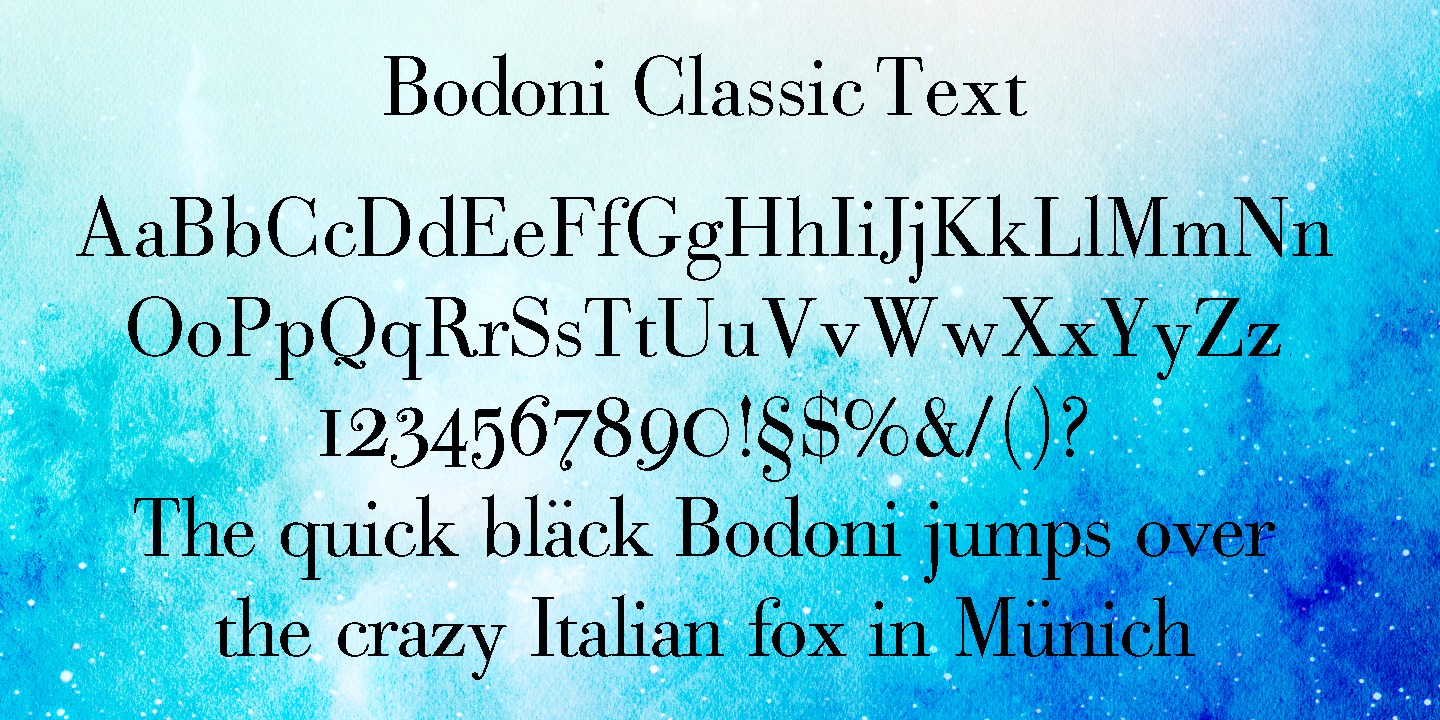 Bodoni Classic Text