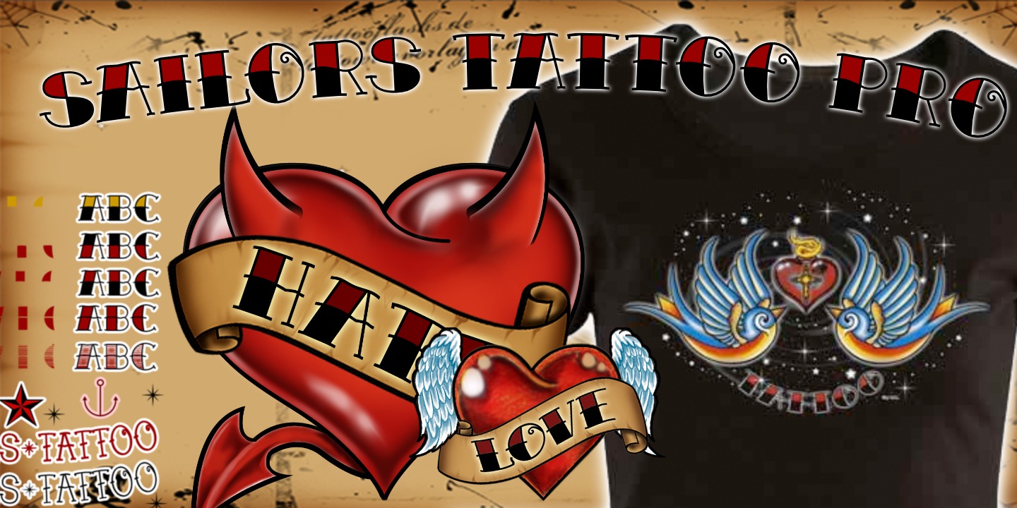 60 Free Tattoo Font Sailor Jerry HD Tattoo