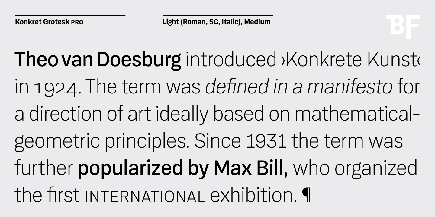 BF Konkret Grotesk Pro™