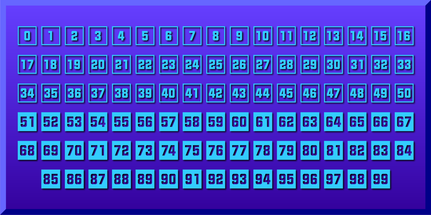Numbers 0-99 Style Two™