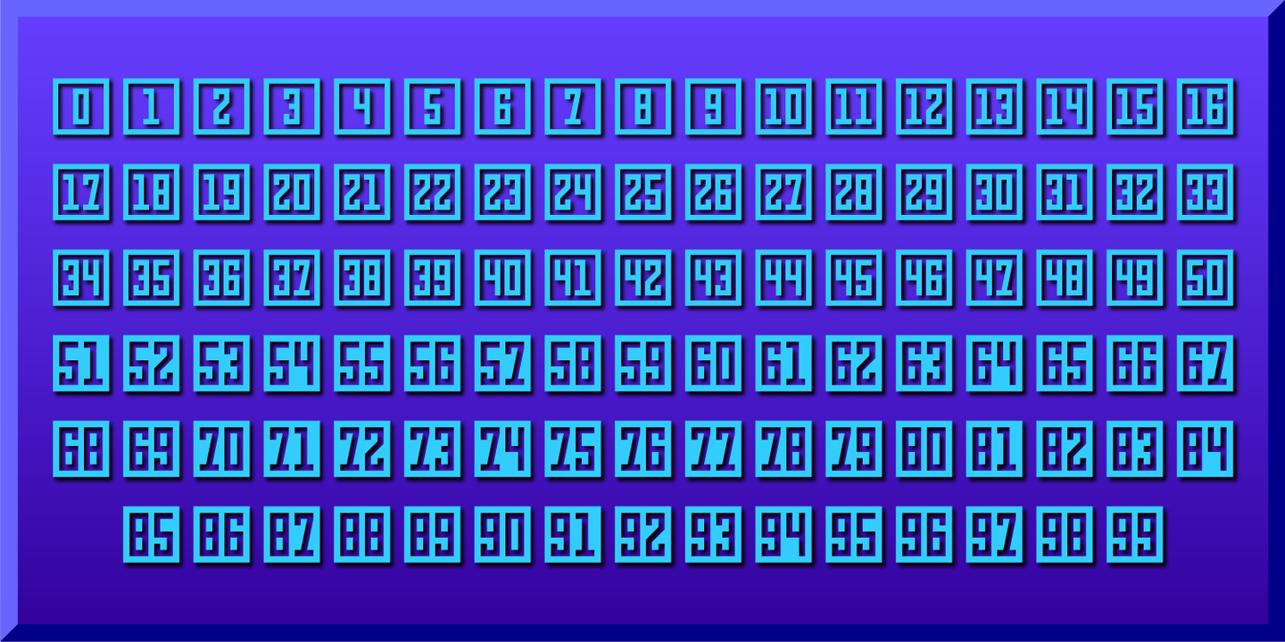 Numbers 0-99 Style Three™