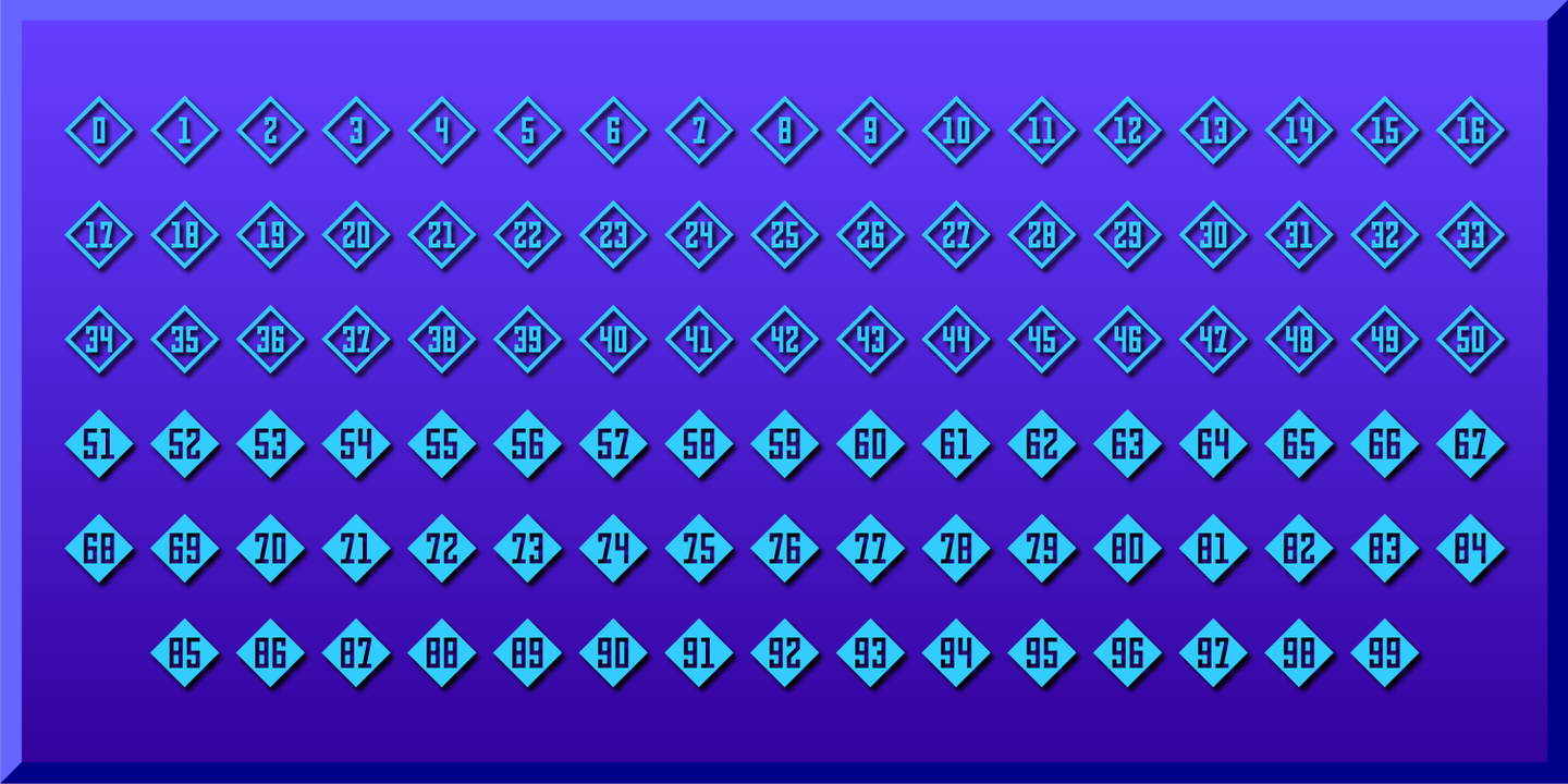 Numbers 0-99 Style Three™