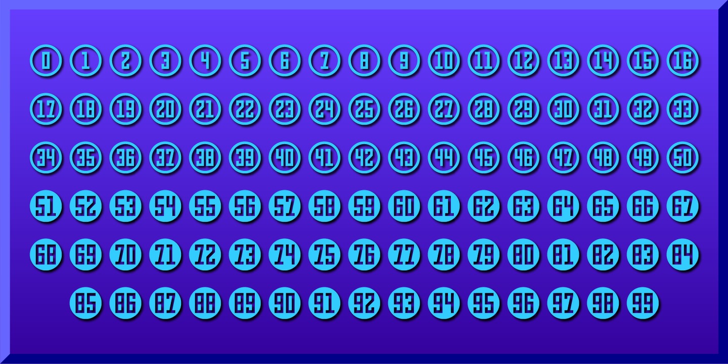 Numbers 0-99 Style Three™