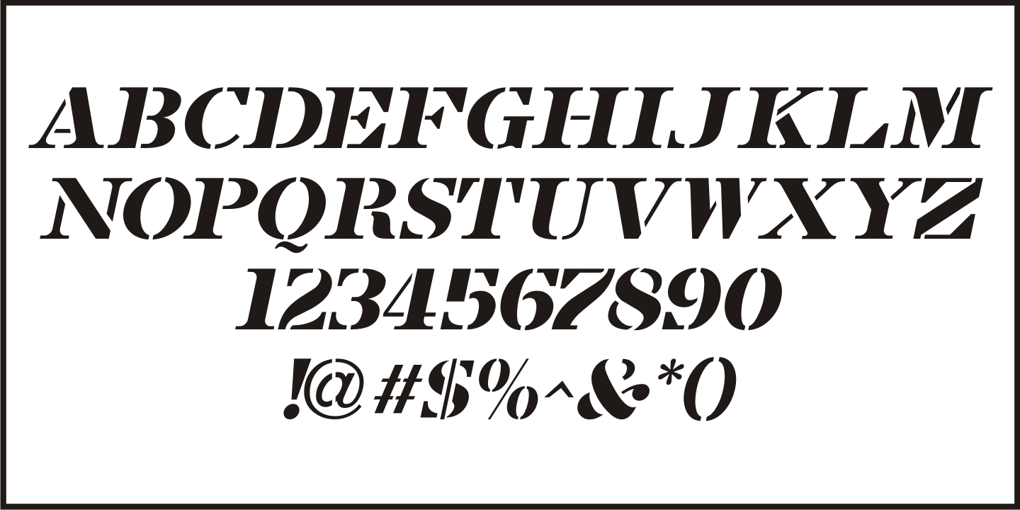 French Stencil Serif JNL