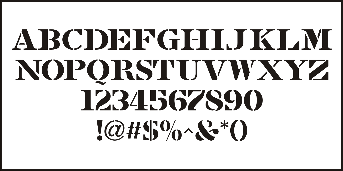 French Stencil Serif JNL