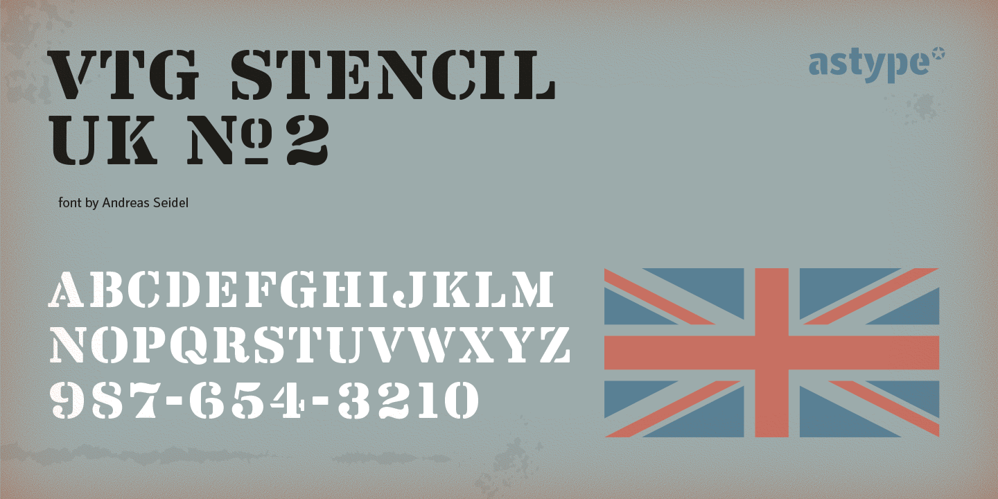 Vtg Stencil UK No2