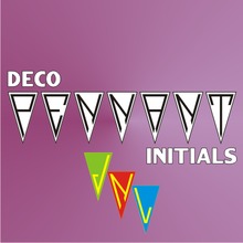 Deco Pennant Initials JNL
