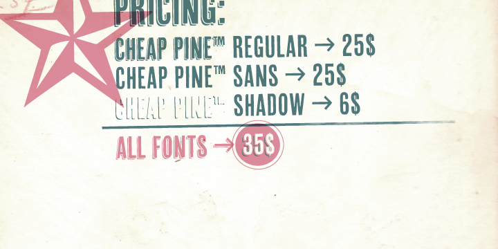 Cheap pine sans font