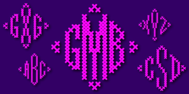 Cross Stitch Diamond Monogram