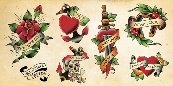 Top 30 Best Old School Tattoo Fonts Out Of Step Font Company