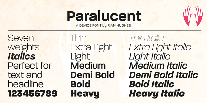paralucent heavy font