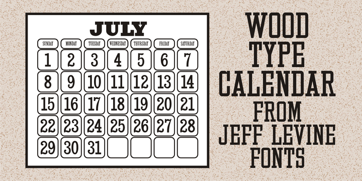 Wood Type Calendar JNL 
