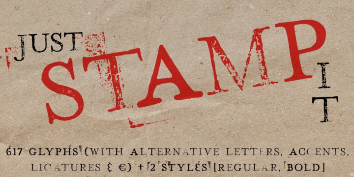 Hand Stamp Play Rough Serif