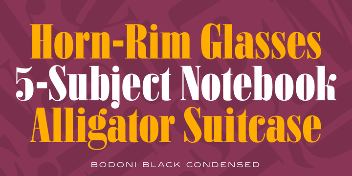 Bodoni Black Condensed
