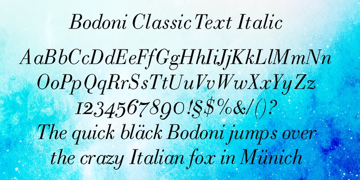 Bodoni Classic Text