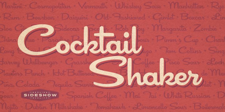 cocktail shaker font free download mac