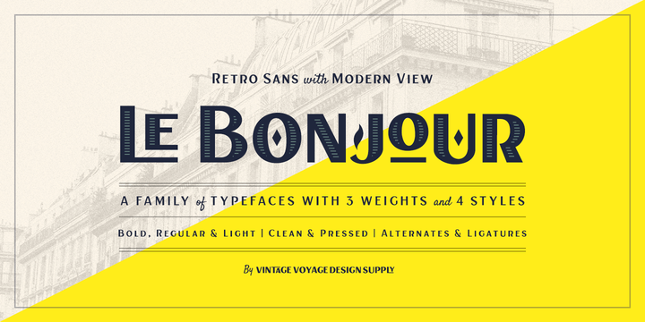 Download Le Bonjour Font Family From Vintage Voyage Design Supply