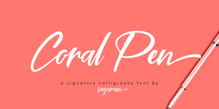 Coral Pen Font Poster 1