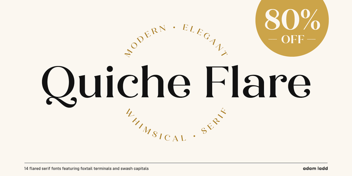 Download Download Quiche Flare Fonts Family From Adam Ladd Yaroslav Alexeeva PSD Mockup Templates