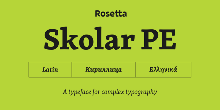 Rosetta - On Skolar Sans