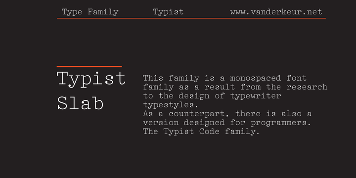 Download Typist Slab Fonts Family From VanderKeur