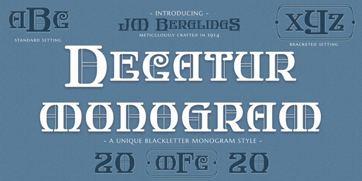 Download MFC Decatur Monogram Fonts Family From Monogram Fonts Co.