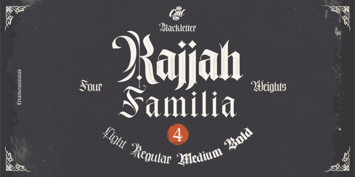 Download Rajjah Familia Fonts Family From Creativemedialab