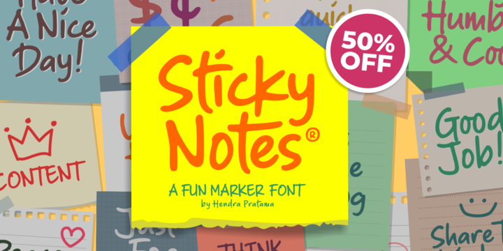 Download Sticky Notes Fonts Family From Hendra Pratama