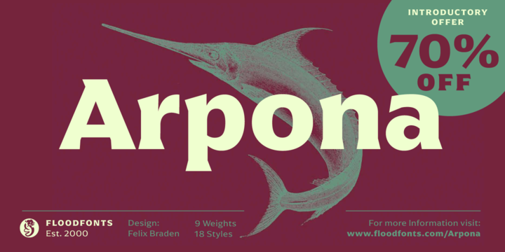 Download Arpona Fonts Family From Floodfonts