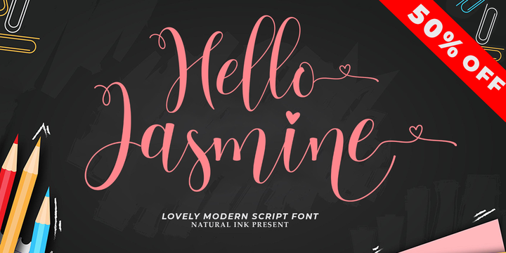 Download Hello Jasmine Fonts Family From Natural Ink