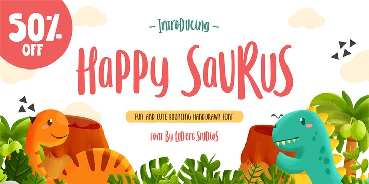 Download LD Happy Saurus Fonts Family From Ludere Studios