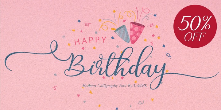 happy birthday calligraphy fonts