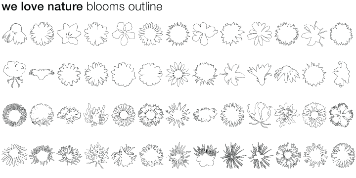 We Love Nature™ Blooms Outline