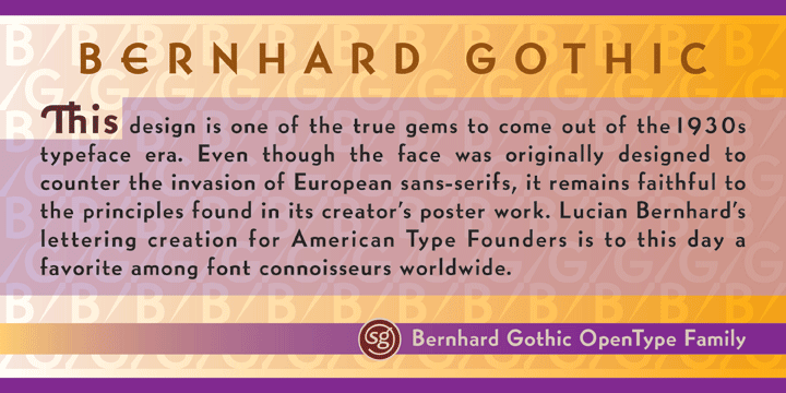 Bernhard Gothic SG™