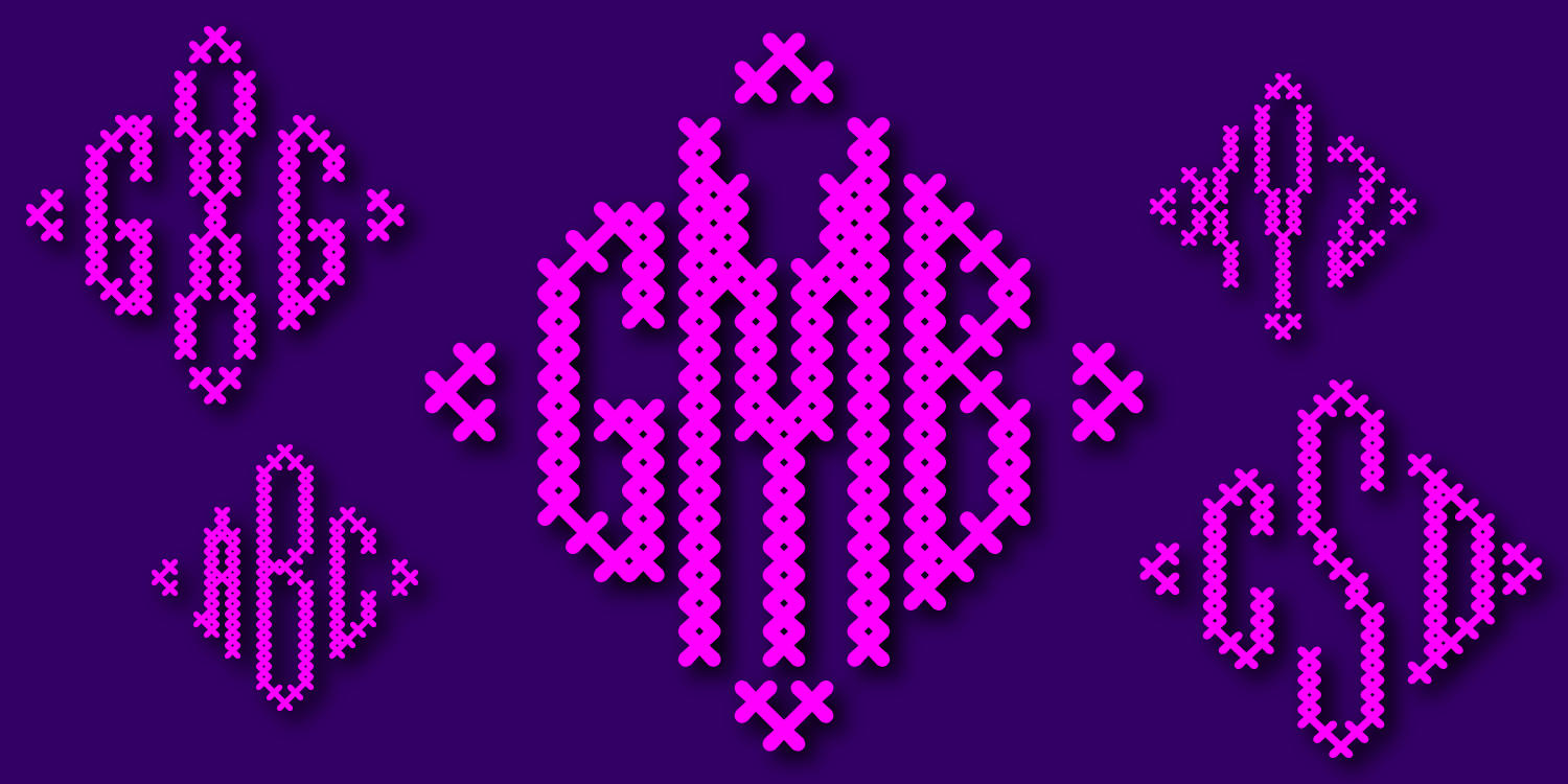 Cross Stitch Diamond Monogram