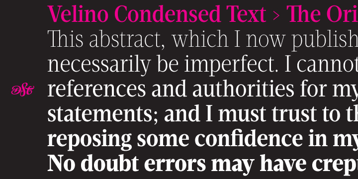 Velino Condensed Text